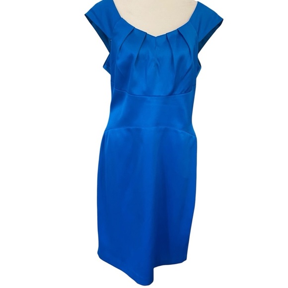 Signature London Style Sheath Dress Size 12 Aqua Blue Wedding Guest Cocktail - Picture 1 of 8